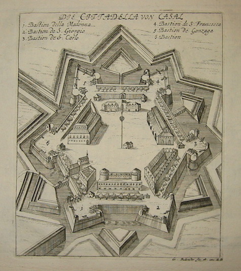 Bodenehr Gabriel (1664-1758) Die Cittadella von Casal 1715 ca. Augsburg 